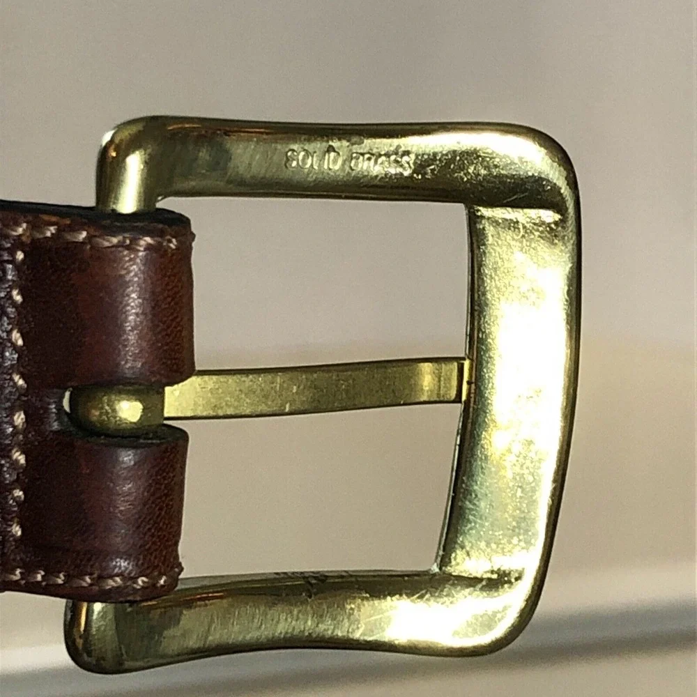 Roundtree & Yorke (2) 1 Black 1 Brown Full Grain Cowhide Dress Belt Men's 48/120 - Picture 6 of 16